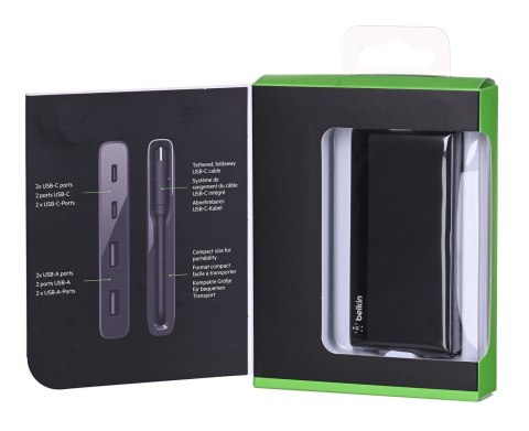 BELKIN TRAVEL HUB 4X USB-C 3.0 CZARNY