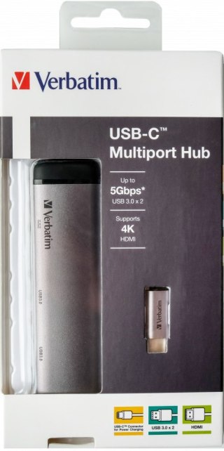 Hub USB Verbatim Multi Port 2x USB 3.0, USB-C 3.1, HDMI 4K