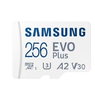 Samsunga | Karta microSD | EVO Plus | 256 GB | Karta pamięci microSDXC | Pamięć flash klasy U3, V30, A2