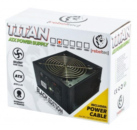 Zasilacz ATX Rebeltec TITAN 400 12cm fan + kabel