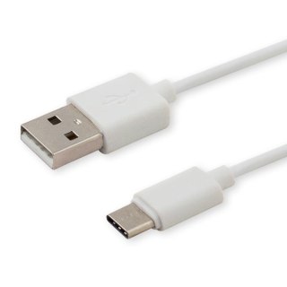 Kabel SAVIO CL-125 (USB typu C - USB 2.0 typu A ; 1m; kolor biały)