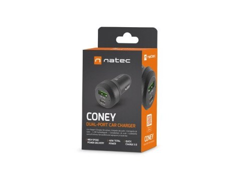 NATEC ŁADOWARKA SAMOCHODOWA CONEY 1X USB 1X USB-C PD 3.0 48W QC3.0 NUC-1980