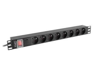 LANBERG LISTWA ZASILAJĄCA RACK PDU 19" (1U, 16A, 8X 230V PL, 2M, CZARNA) PDU-08E-0200-BK