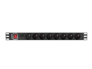 LANBERG LISTWA ZASILAJĄCA RACK PDU 19" (1U, 16A, 8X 230V PL, 2M, CZARNA) PDU-08E-0200-BK