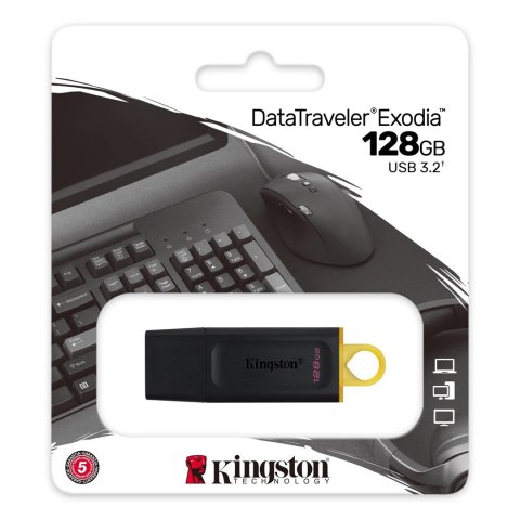 KINGSTON FLASH 128GB USB 3.2 Gen1 DataTraveler Exodia (B+Y)