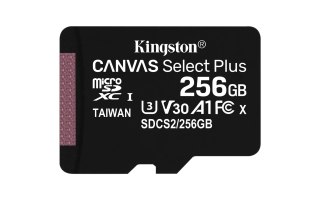 Karta pamięci z adapterem Kingston Canvas Select Plus SDCS2/256GB (256GB; Class 10, Class U1, V30; + adapter)