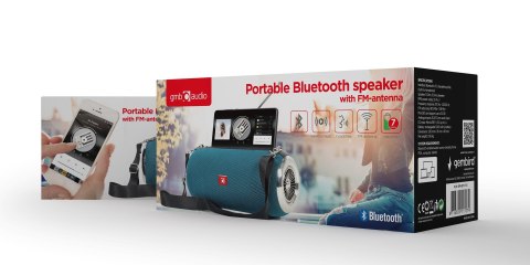 GEMBIRD PRZENOŚNY GŁOŚNIK BLUETOOTH SPK-BT-17-G FM-RADIO, WBUDOWANY MIKROFON, KOLOR ZIELONY, USB, AUX, MICROSD