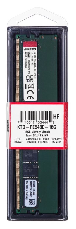 Pamięć Kingston dedykowana do Dell 16GB DDR5-4800Mhz ECC Module
