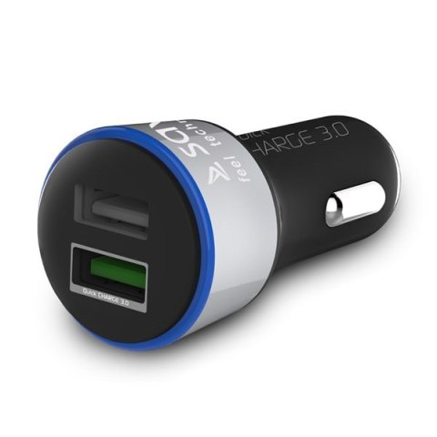 Ładowarka samochodowa do smartfona SAVIO Quick Charge 3.0 SA-06/B (2400 mA, 3000 mA; USB)