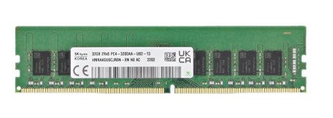 Hynix UDIMM non-ECC 32GB DDR4 2Rx8 3200MHz PC4-25600 HMAA4GU6CJR8N-XN