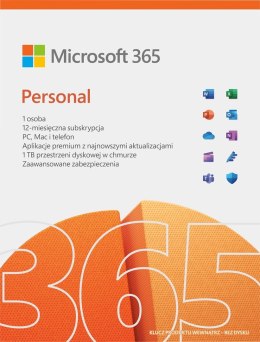 Microsoft 365 Personal PL (1 osoba.; 5 urządzeń ; 12 miesięcy; wersja fizyczna; komercyjna; Polska) (QQ2-01752)