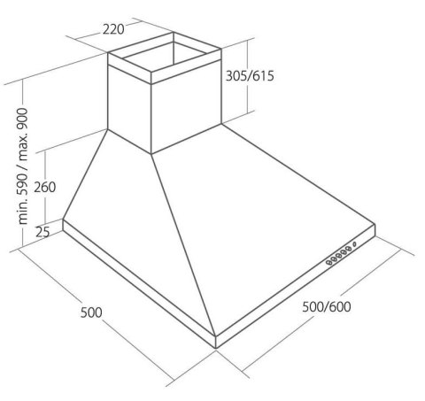 Okap kominowy AKPO WK-4 CLASSIC 60 BIAŁY ECO (449 m3/h; 600mm; kolor biały)