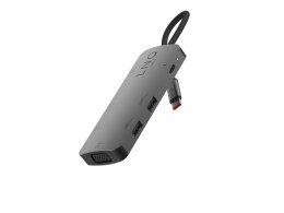 LINQ HUB USB-C 7IN1 TRIPLE DISPLAY MST (HDMI, DISPLAY & MINI DISPLAYPORT DP1.4, VGA, 2XUSB-A 2.0, USB-C PD100W DO ZASILANIA)