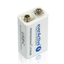 EVERACTIVE AKUMULATOREK 6F22/9V LI-ION 550 MAH Z USB TYP C EVHR22-550C