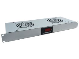 ALANTEC Panel wentylacyjny 19" 1U, 2 wentylatory, termostat, kolor szary