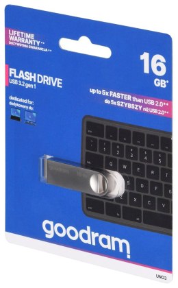 GOODRAM FLASHDRIVE 16GB UNO3 SILVER USB 3.2 Gen 1