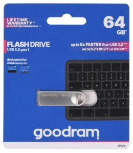 GOODRAM FLASHDRIVE 64GB UNO3 SILVER USB 3.2 Gen 1