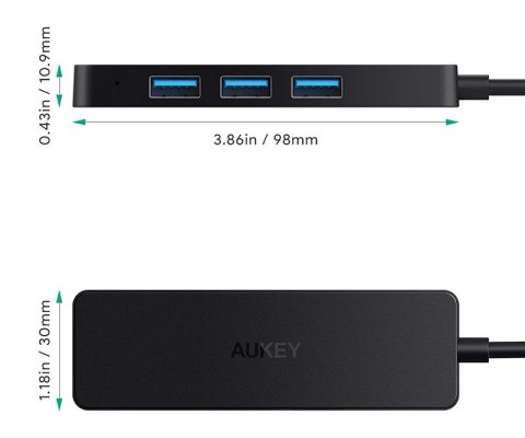 AUKEY CB-H39 HUB USB-C SLIM 4XUSB 3.0 5GBPS