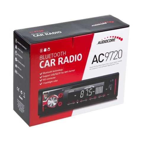 Radioodtwarzacz Audiocore AC9720 B MP3/WMA/USB/RDS/SD ISO Bluetooth Multicolor