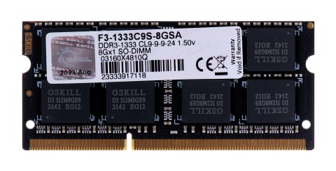 G.SKILL SO-DIMM DDR3 8GB 1333MHZ CL9 1,5V F3-1333C9S-8GSA