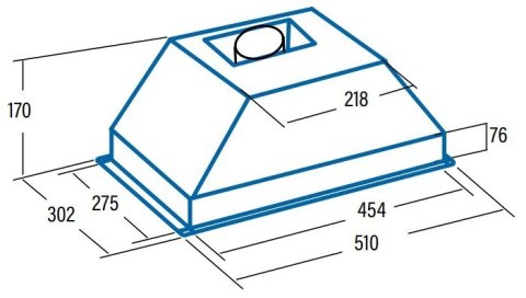 Osłona CATA G-45 WH Daszek Klasa efektywności energetycznej D Szerokość 51 cm 390 m3/h Sterowanie suwakiem LED Biały