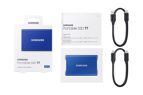 Dysk zewnętrzny SSD Samsung T7 (500GB; USB 3.2; niebieski; MU-PC500H/WW)