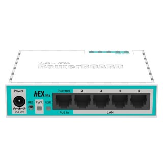 ROUTER SIECIOWY 10/100M 5PORT HEX LITE RB750R2 MIKROTIK