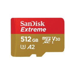KARTA PAMIĘCI SANDISK EXTREME microSDXC 512 GB 190/130 MB/s A2 C10 V30 UHS-I U3