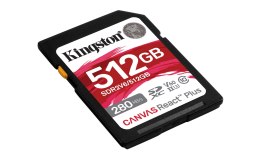 KINGSTON microSDXC Canvas 512GB React Plus UHS-II 280R/150W U3 V60 for Full HD/4K