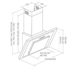 Okap kominowy AKPO WK-4 NERO ECO 60 BIAŁY (162 m3/h; 600mm; kolor biały)