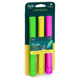 FILAMENT 3DOODLER START EKO, 2.5MM, 75 SZTUK, NEON GLOW, ZIEL, ŻÓŁTY, RÓŻ 3DS-ECO-MIX4-75