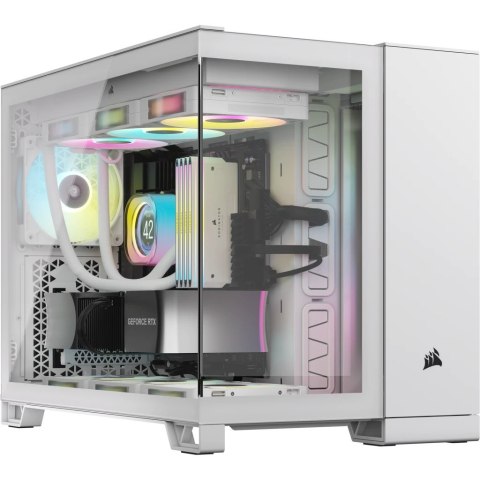 Obudowa Corsair 2500X Micro-ATX, szkło hartowane - biała