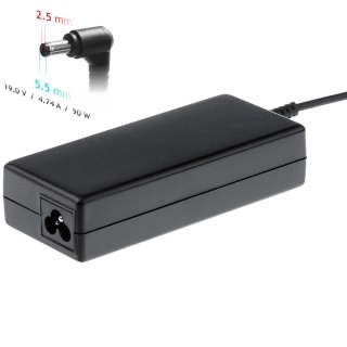 Zasilacz sieciowy Akyga AK-ND-10 do notebooka Acer, Asus, DELL, Lenovo, Toshiba (19 V; 4,74 A; 90W; 5.5 mm x 2.5 mm)