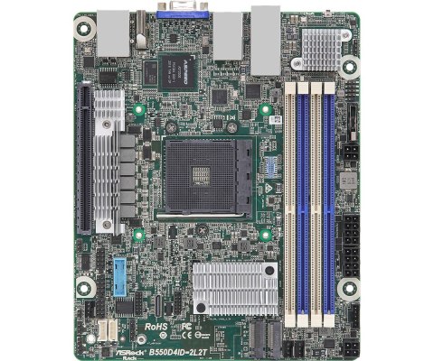 Płyta główna ASRock B550D4ID-2L2T 1x AM4 AMD Ryzen B550 (4xDIMM, SATA, 1xM.2, 2xGbE, 2x10GbE, IPMI)