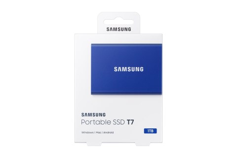 Dysk zewnętrzny SSD Samsung T7 (1TB; USB 3.2; niebieski; MU-PC1T0H/WW)