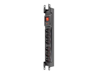 Armac M6 Rack 19" | Listwa zasilająca | przeciwprzepięciowa, 6 gniazd, przewód 1.5m, czarna