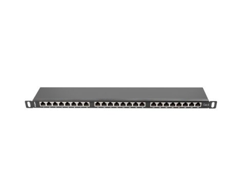 PATCH PANEL 24 PORT 0.5U 19" KAT.6 FTP EKRANOWANY CZARNY LANBERG