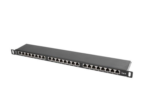 PATCH PANEL 24 PORT 0.5U 19" KAT.6 FTP EKRANOWANY CZARNY LANBERG