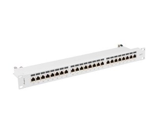 PATCH PANEL 24 PORT 1U 19" KAT.7 FTP EKRANOWANY SZARY LANBERG