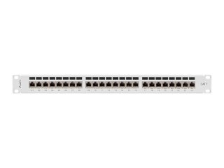 PATCH PANEL 24 PORT 1U 19" KAT.7 FTP EKRANOWANY SZARY LANBERG