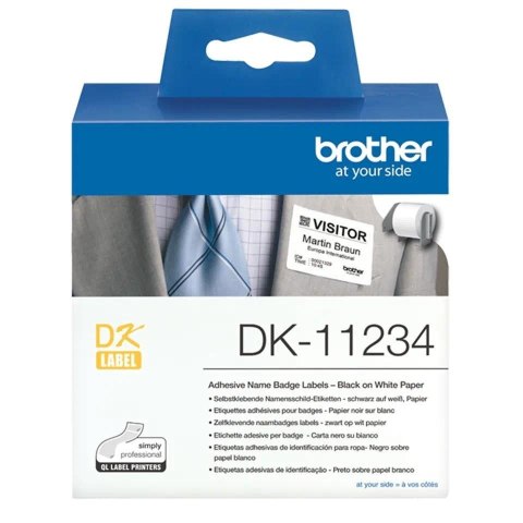 DK-11234 NAME BADGE LABELS/260 ST/ROLL 60X86 F/ QL-SERIES