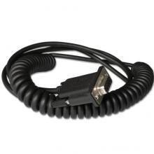 Industrial Cable: RS232 (5V signals), black, DB9 Female, 3m (9.8´), coiled, 5V external power with option power on pin 9, w/o fe