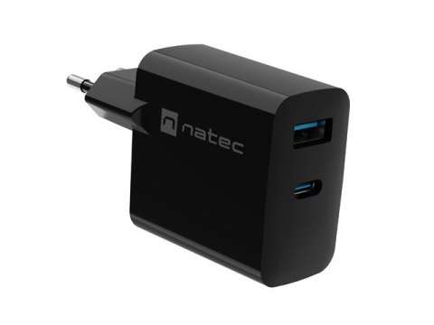 NATEC ŁADOWARKA RIBERA GAN 1X USB-A + 1X USB-C 45W CZARNA NUC-2143