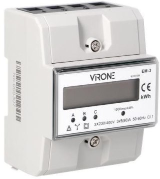 EM-3 ORNO 3-fazowy wskaźnik zużycia energii elektrycznej licznik trójfazowy 80A ORNO