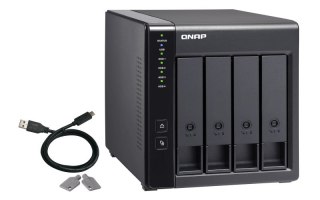 Qnap TR-004 Expansion unit ,Tower, 4x 3.5" SATA HDD, USB 3.0 type-C hardware RAID external enclosure (USB-C to USB-A cable inclu