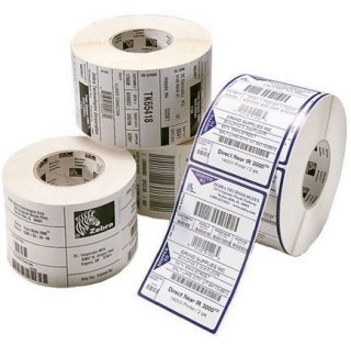 LABEL, POLYETHYLENE, 102X102MM; THERMAL TRANSFER, POLYE 3100T GLOSS, PERMANENT ADHESIVE, 76MM CORE