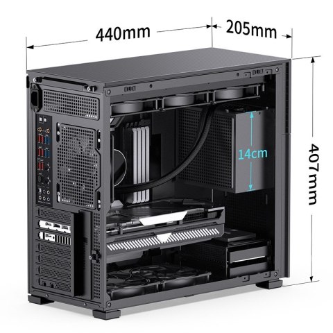 Jonsbo D41 MESH Screen ATX Tempered Glass - black