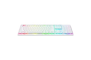 Razer Optyczna klawiatura do gier Deathstalker V2 Pro RGB LED light, US, bezprzewodowy, biały, fioletowy przełącznik