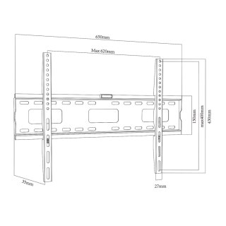 MACLEAN UCHWYT DO TV MAX VESA 600X400, 32-100", 80KG MC-419