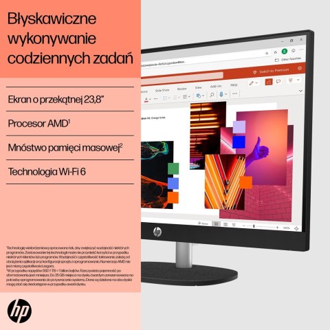 HP AIO 24-cr0005nw Ryzen 5 7520U 23.8"FHD AG IPS 8GB_DDR5 SSD512 Radeon 610M Win11 2Y Shell White